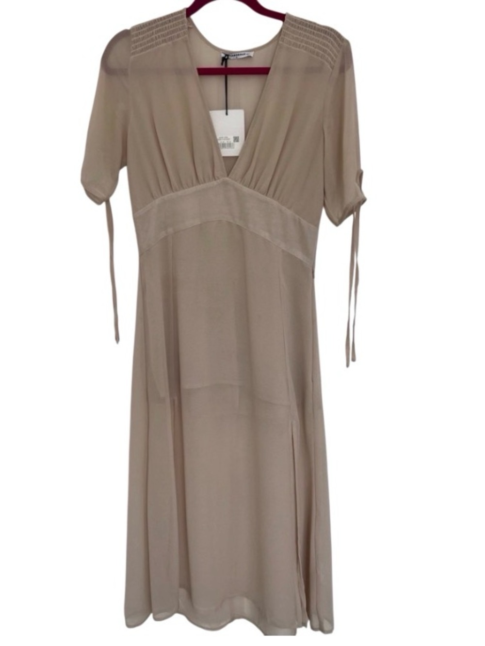 Chic & Understated Cocktail Midi Dress | champagne nude | M